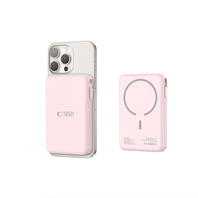 Power bank PB31 Lifemag MagSafe 10000mAh, rosa, Tech-Protect