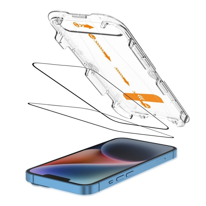 Vetro temperato Quick Set+ 2-PACK per iPhone 13 / 13 Pro / 14 / 16E / 17E, nera, Tech-Protect
