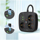 Caricatore da parete PCS3X4 Power Strip 2 USB & 2 USB-C & 3 Socket 200cm, nera, Tech-Protect