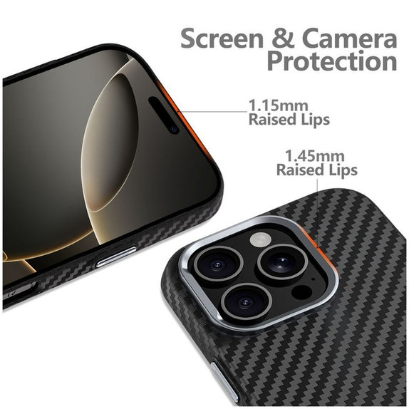 Custodia Ion Carbon MagSafe per Samsung S25 Ultra, nera/argento, Tech-Protect