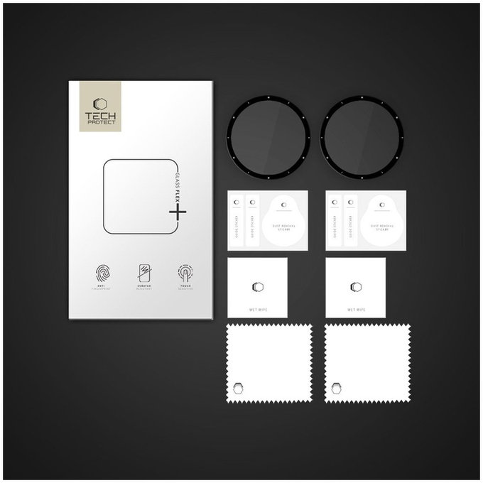 Vetro ibrido Glass Flex+ 2-PACK per Garmin Venu 3, nera, Tech-Protect