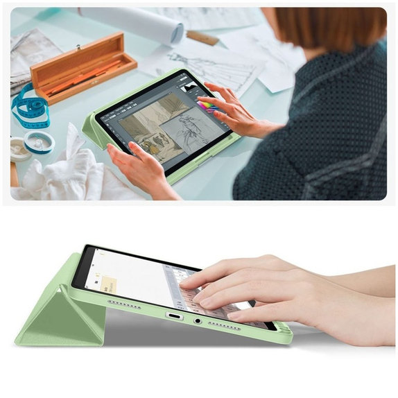 Custodia Sc Pen per Xiaomi Redmi Pad 2 11.0 Matcha Green, Tech-Protect