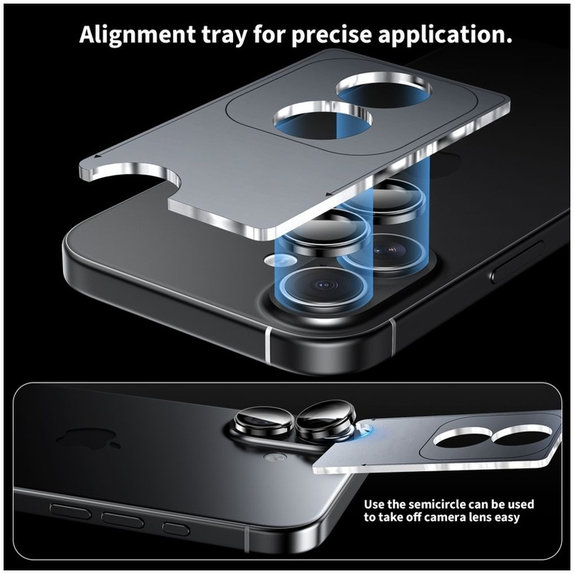 Protezione fotocamera Camring Fit+ per iPhone 16 / 16 Plus / 17, trasparente, Tech-Protect