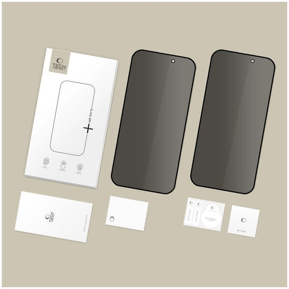 Vetro temperato Privacy Glass Spy+ 2-PACK per iPhone 16 Pro / 17 / 17 Pro, privacy, Tech-Protect