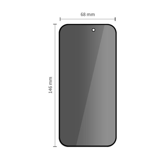 Vetro temperato Privacy Glass Spy+ 2-PACK per iPhone 16 Pro / 17 / 17 Pro, privacy, Tech-Protect