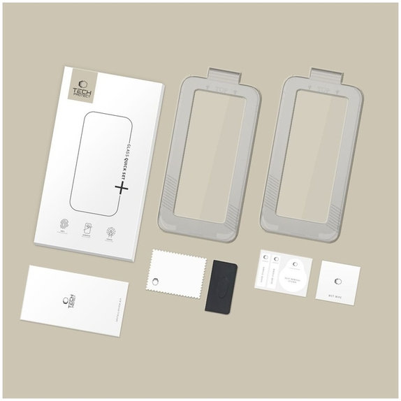 Vetro temperato Quick Set+ 2-PACK per iPhone 17, nera, Tech-Protect