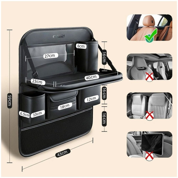 Organizer per sedile posteriore UCA100, nero, Tech-Protect