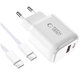 Caricatore da parete NCA20 2-PORT PD 20W / QC3.0 + USB-C Cable, bianca, Tech-Protect