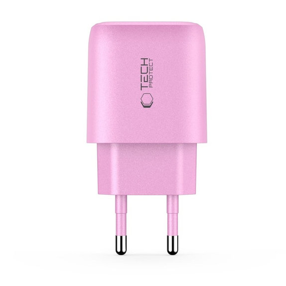 Caricatore da parete NCA20 2-PORT PD 20W / QC3.0, Baby Pink, Tech-Protect