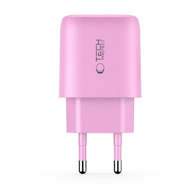 Caricatore da parete NCA20 2-PORT PD 20W / QC3.0, Baby Pink, Tech-Protect