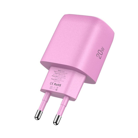 Caricatore da parete NCA20 2-PORT PD 20W / QC3.0, Baby Pink, Tech-Protect
