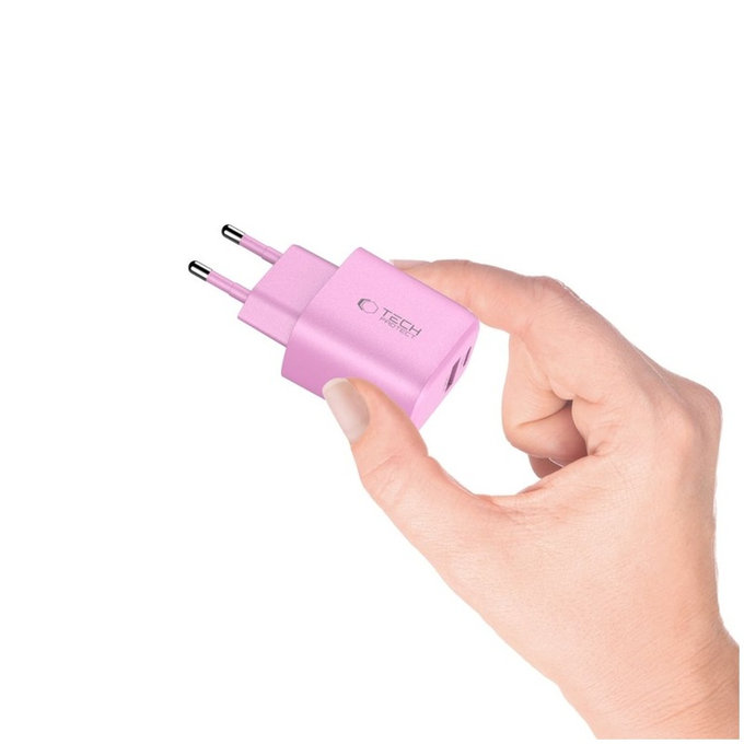 Caricatore da parete NCA20 2-PORT PD 20W / QC3.0, Baby Pink, Tech-Protect