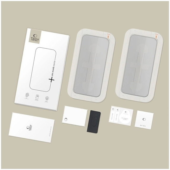 Vetro temperato Privacy Quick Set Spy+ 2-PACK per iPhone 13 / 13 Pro / 14 / 16E / 17E, privacy, Tech-Protect