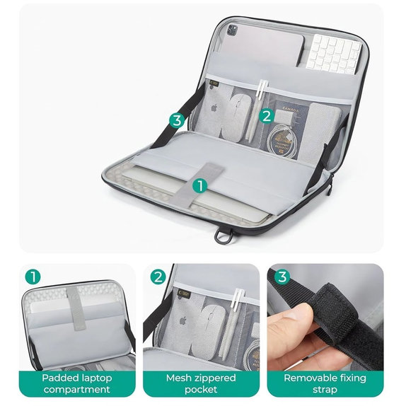 Custodia per laptop Ranger-X Tactical 13-14, nera, Tech-Protect