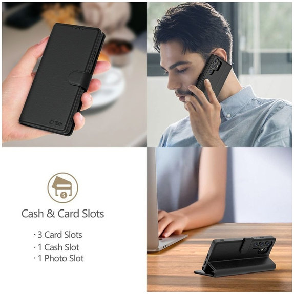 Custodia Wallet per Samsung S25 FE, nera, Tech-Protect