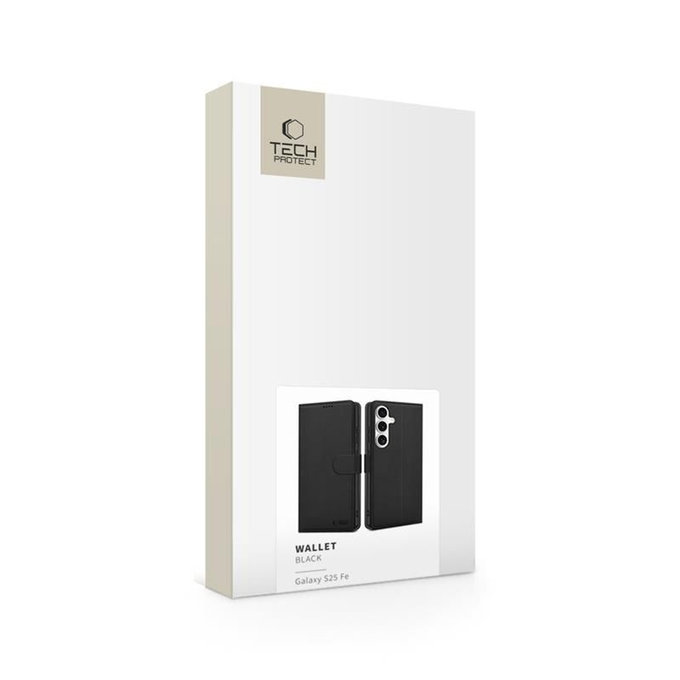Custodia Wallet per Samsung S25 FE, nera, Tech-Protect