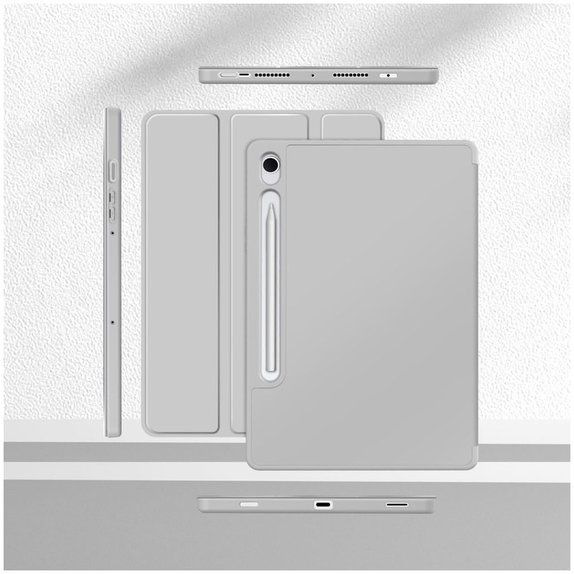 Custodia Sc Pen per Samsung Tab S9 11.0 / S9 FE / S10 FE / S10 Lite 10.9 X710 / X716B / X510 / X516B / X520 / X526 / X400 / X406B, grigia, Tech-Protect