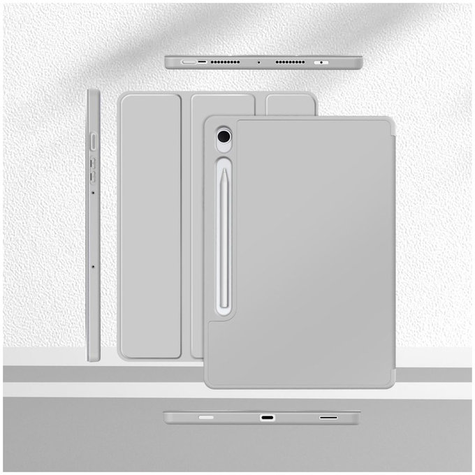 Custodia Sc Pen per Samsung Tab S9 11.0 / S9 FE / S10 FE / S10 Lite 10.9 X710 / X716B / X510 / X516B / X520 / X526 / X400 / X406B, grigia, Tech-Protect