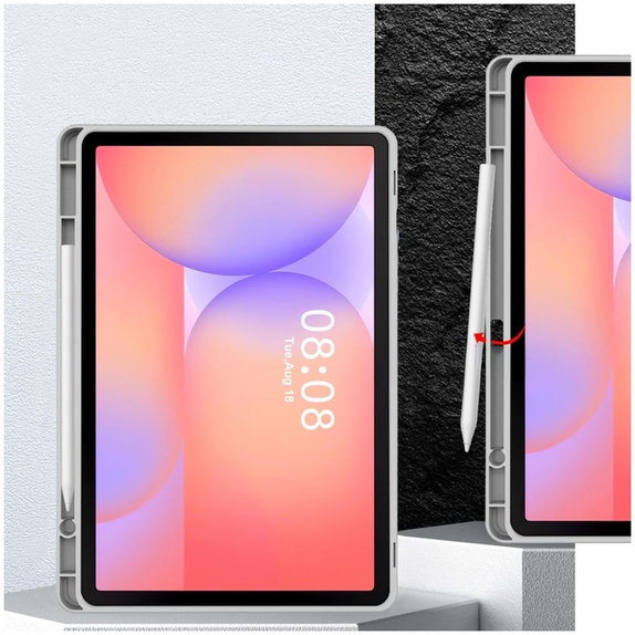 Custodia Sc Pen per Samsung Tab S9 11.0 / S9 FE / S10 FE / S10 Lite 10.9 X710 / X716B / X510 / X516B / X520 / X526 / X400 / X406B, grigia, Tech-Protect