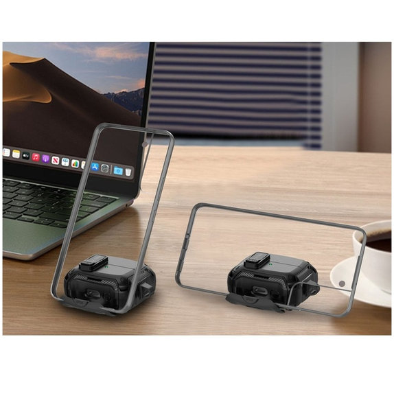 Custodia per auricolari Carbonox MagSafe per Samsung Buds 3 / 3 FE / 3 Pro, nera, Tech-Protect