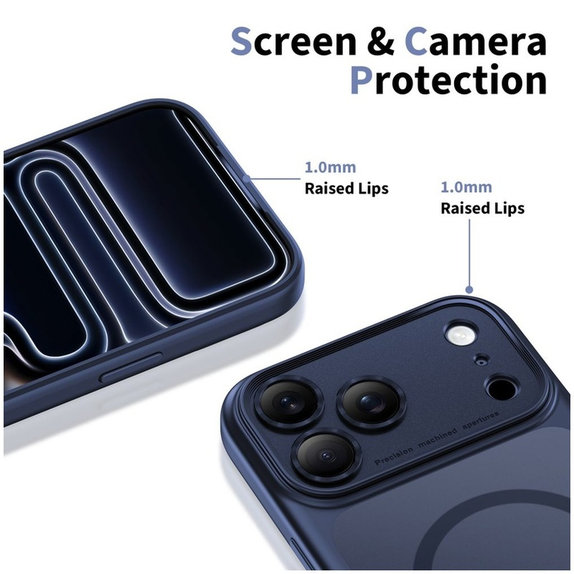 Custodia MagPeak MagSafe CC per iPhone 17 Pro, Matte Deep Blue, Tech-Protect