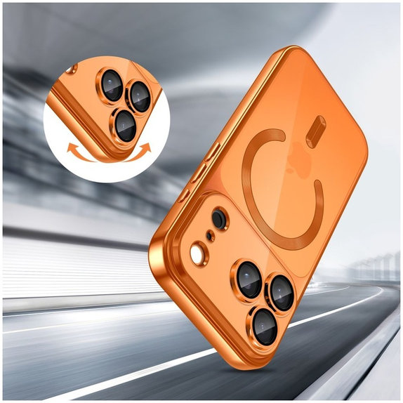 Custodia MagFlex MagSafe per iPhone 17 Pro Max, Shiny Cosmic Orange, Tech-Protect