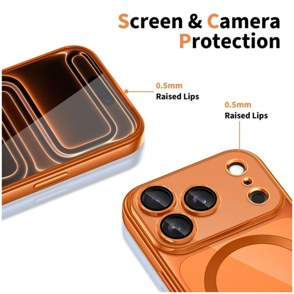 Custodia MagFlex MagSafe per iPhone 17 Pro Max, Shiny Cosmic Orange, Tech-Protect