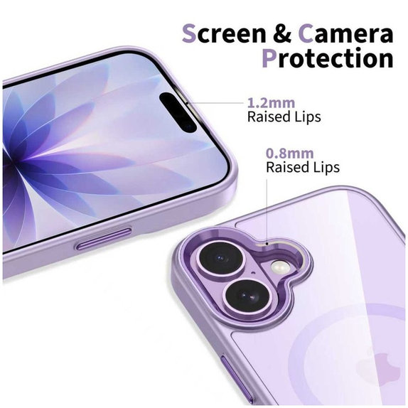 Custodia MagMat MagSafe per iPhone 17, Lavender/Clear, Tech-Protect