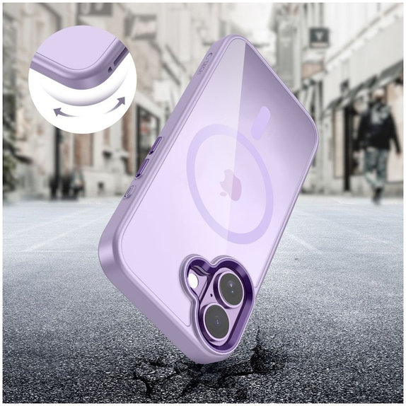 Custodia MagMat MagSafe per iPhone 17, Lavender/Clear, Tech-Protect