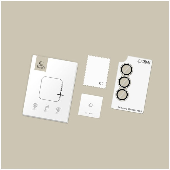 Protezione fotocamera Camring Fit+ per Samsung S26 / S26+ Plus, trasparente, Tech-Protect