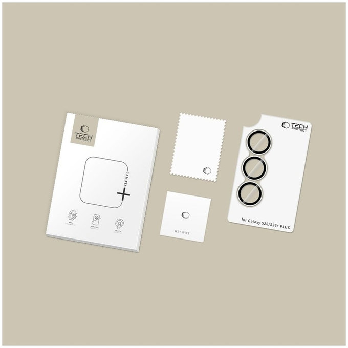 Protezione fotocamera Camring Fit+ per Samsung S26 / S26+ Plus, trasparente, Tech-Protect