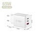 Caricatore da parete NCA65W-GAN 3-PORT PD 65W / QC3.0, bianca, Tech-Protect