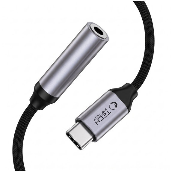 Adattatore Ultraboost USB-C To Mini Jack 3.5MM DAC, Iron Grey, Tech-Protect