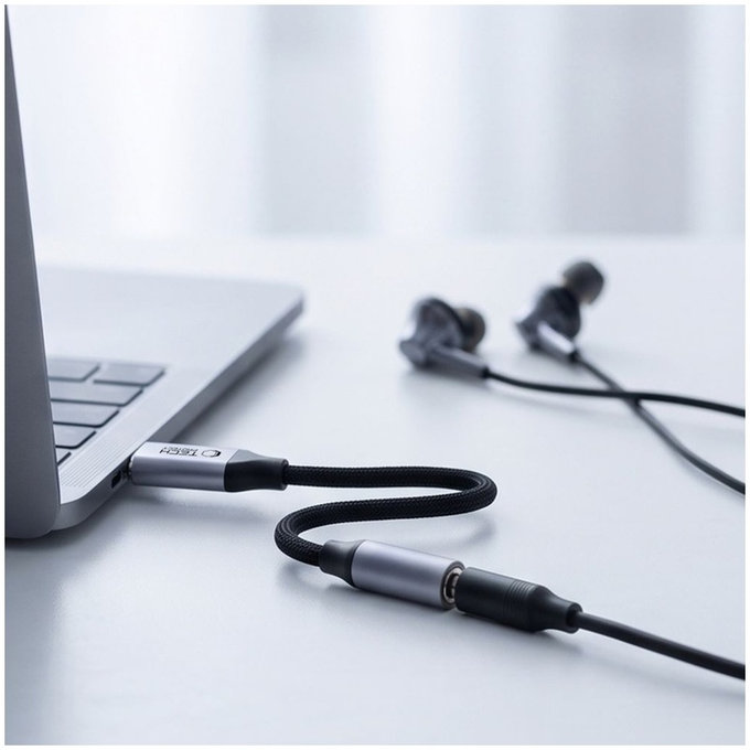 Adattatore Ultraboost USB-C To Mini Jack 3.5MM DAC, Iron Grey, Tech-Protect