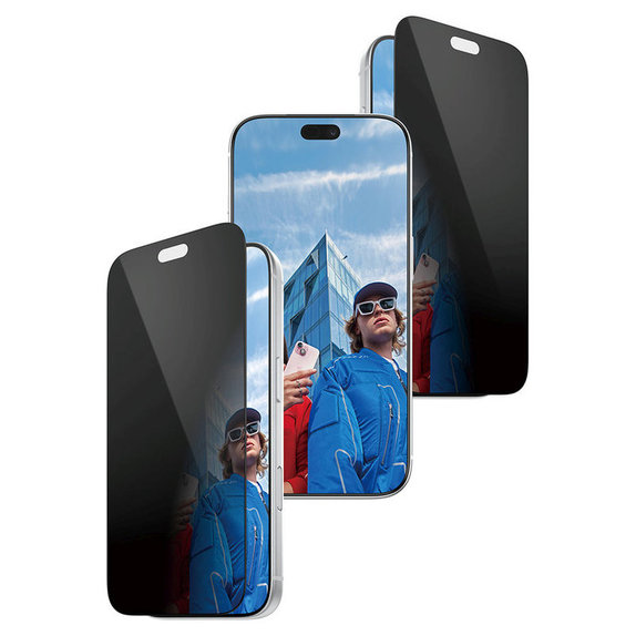 Vetro temperato UWF 2-Way Privacy con applicatore per iPhone 18 Pro, Nero, PanzerGlass
