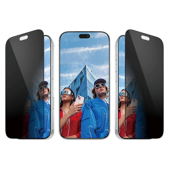 Vetro temperato UWF 2-Way Privacy con applicatore per iPhone 18 Pro, Nero, PanzerGlass