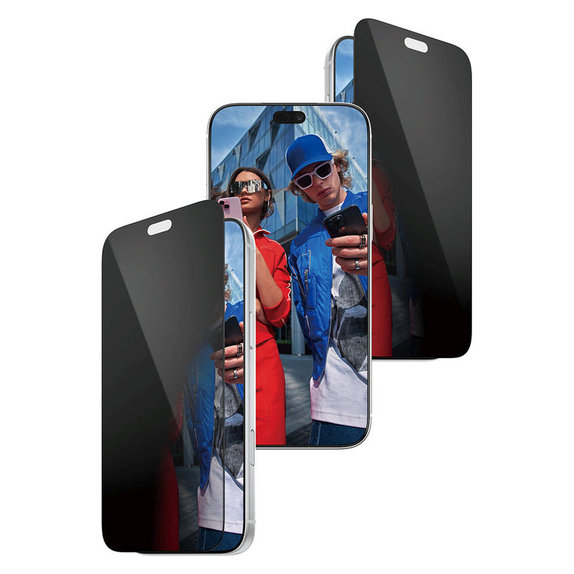 Vetro temperato UWF 2-Way Privacy con applicatore per iPhone 18 Pro Max, Nero, PanzerGlass