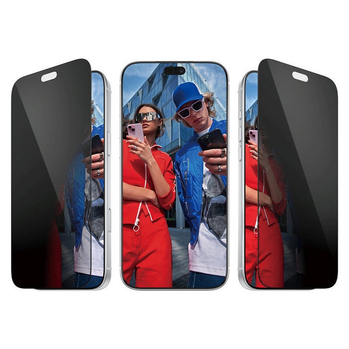 Vetro temperato UWF 2-Way Privacy con applicatore per iPhone 18 Pro Max, Nero, PanzerGlass