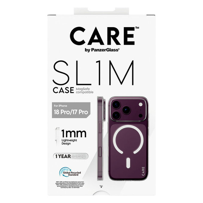 Custodia SL1M con MagSAFE per iPhone 18 Pro/17 Pro/16e, Trasparente, PanzerGlass