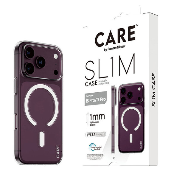 Custodia SL1M con MagSAFE per iPhone 18 Pro/17 Pro/16e, Trasparente, PanzerGlass