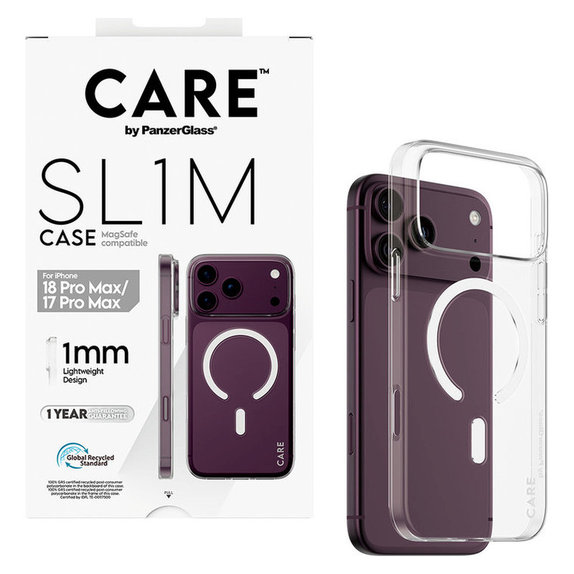 Custodia SL1M con MagSAFE per iPhone 18 Pro Max/17 Pro Max/16e, Trasparente, PanzerGlass