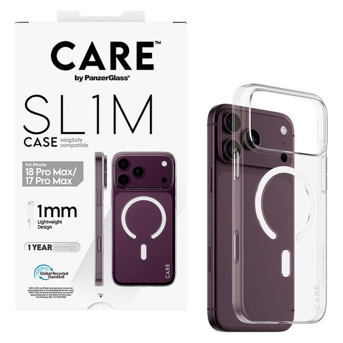 Custodia SL1M con MagSAFE per iPhone 18 Pro Max/17 Pro Max/16e, Trasparente, PanzerGlass