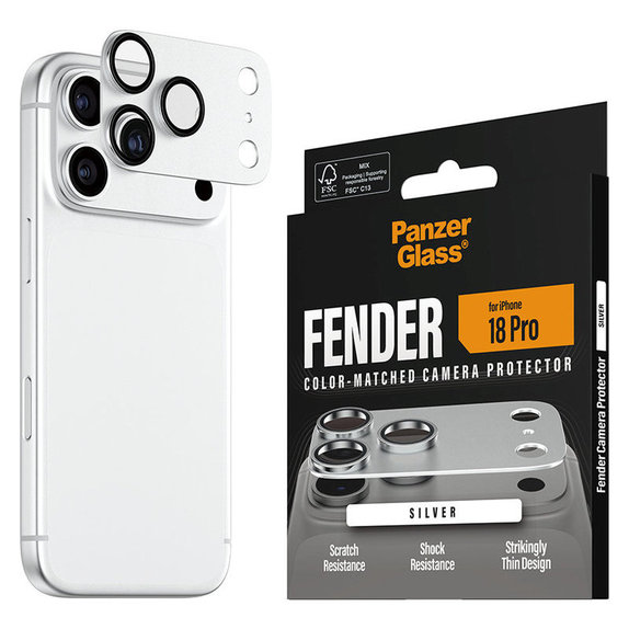 Protezione obiettivo Fender per iPhone 18 Pro, Argentoo, PanzerGlass
