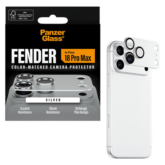 Protezione obiettivo Fender per iPhone 18 Pro Max, Argentoo, PanzerGlass