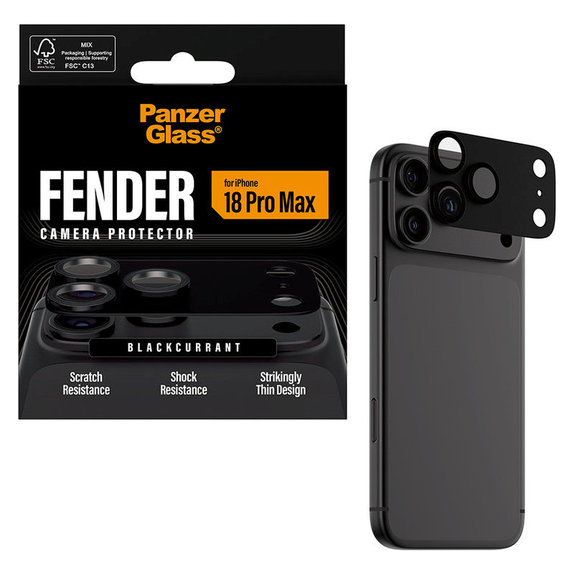 Protezione obiettivo Fender per iPhone 18 Pro Max, Black Currant Currant, PanzerGlass