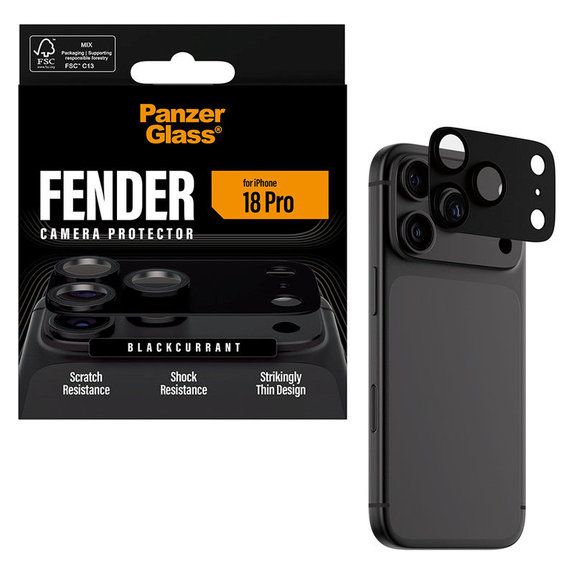 Protezione obiettivo Fender per iPhone 18 Pro, Black Currant Currant, PanzerGlass
