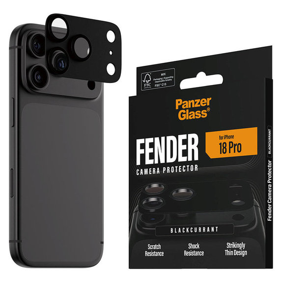 Protezione obiettivo Fender per iPhone 18 Pro, Black Currant Currant, PanzerGlass