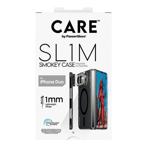 Custodia SL1M Smokey con MagSafe nero per iPhone Duo, PanzerGlass