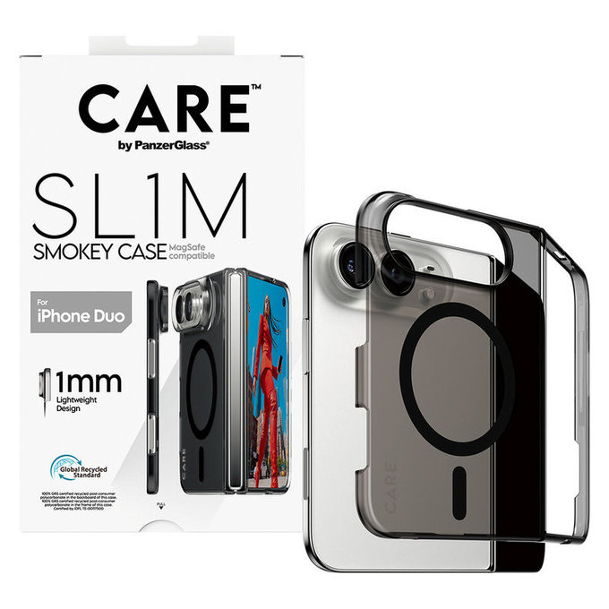 Custodia SL1M Smokey con MagSafe nero per iPhone Duo, PanzerGlass