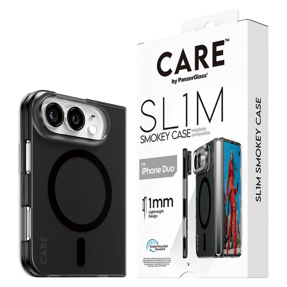 Custodia SL1M Smokey con MagSafe nero per iPhone Duo, PanzerGlass